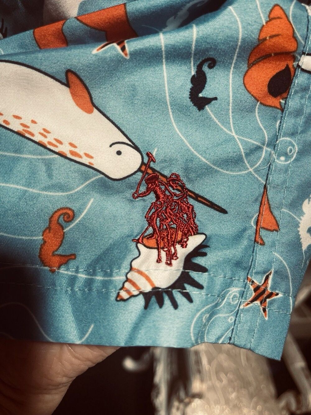 U.S. Polo Assn. Men’s XL Swim Trunks Blue Ocean Wale Turtle Mesh Lined #0001 - Picture 5 of 7